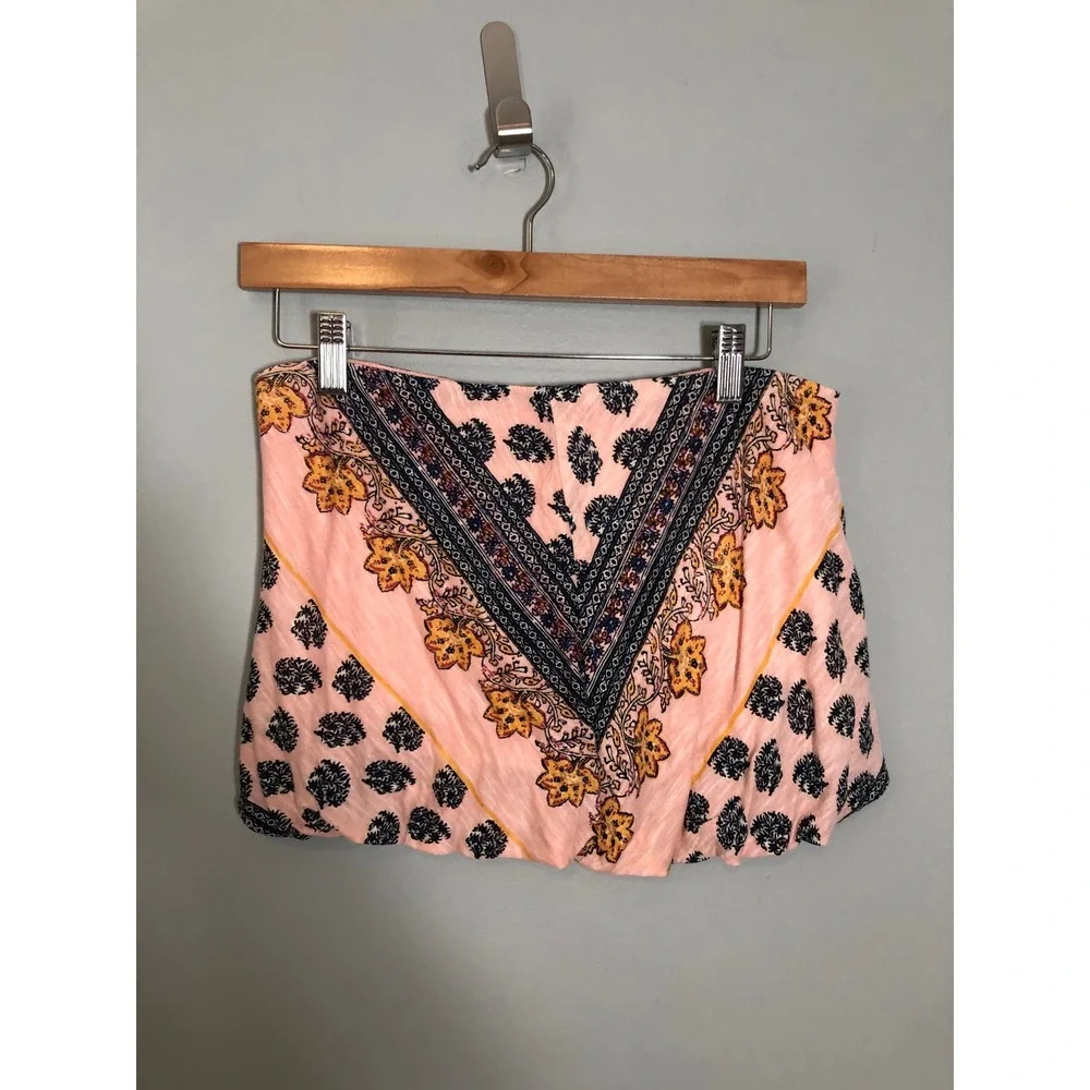 Free People Tube Top Women Small Pink Bandana Print Strapless OB1671254